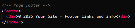 A structure of main page footer